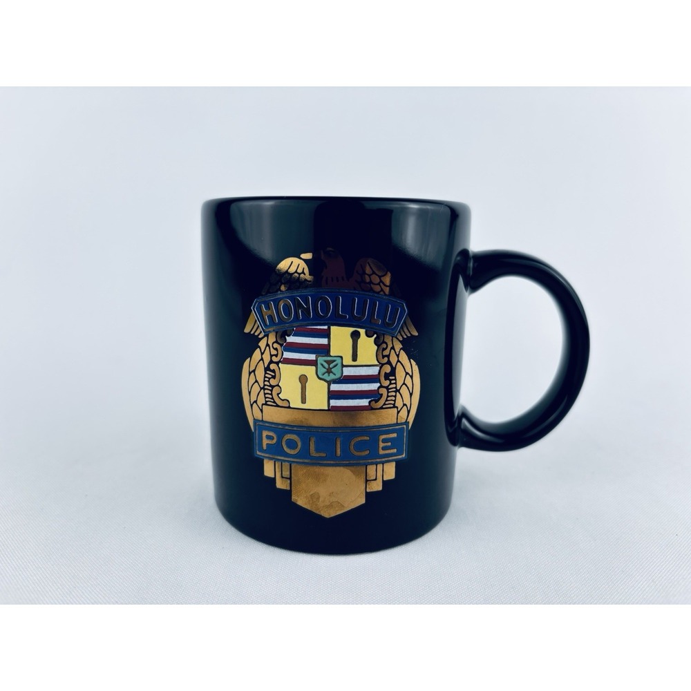 Honolulu Hawaii Police Shield - Coffee Cup Mug -‎ Black - Souvenir